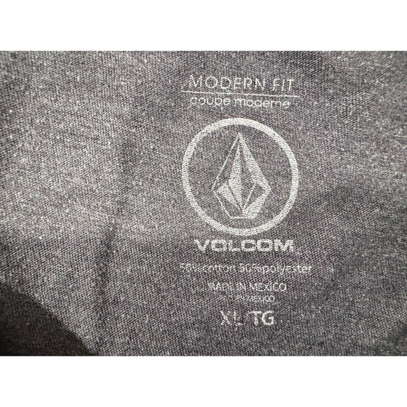 Volcom Mens Short Sleeve Crew Gray Cotton Poly Modern Fit Tee T-shirt XL Y2K - Picture 6 of 9